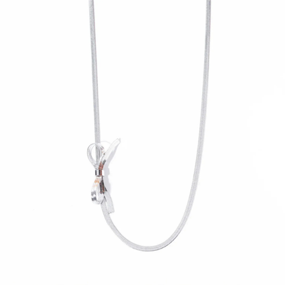 Bow Herringbone Choker Necklace — 18K Gold Plated & Steel Serenyah