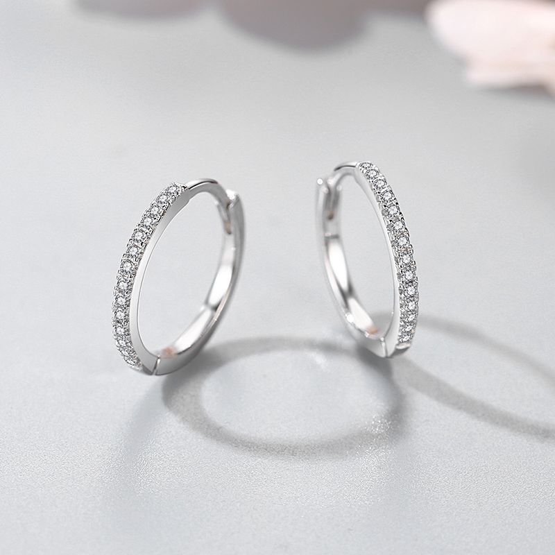 Pendientes de plata de ley 925 geométricos con circonita cúbica – Serenyah