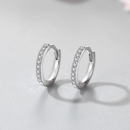 Pendientes de plata de ley 925 geométricos con circonita cúbica – Serenyah