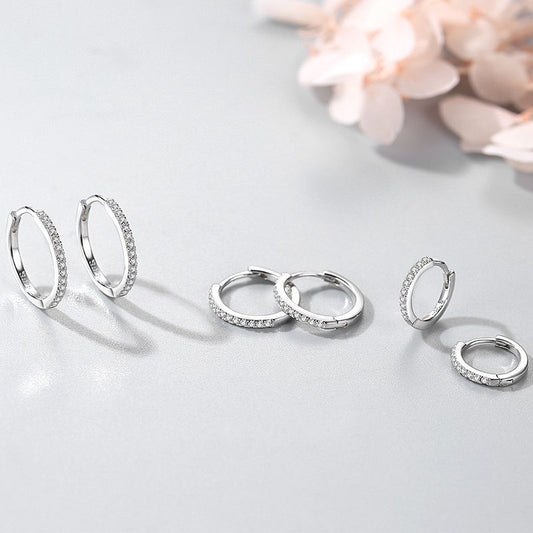 Geometric Sterling Silver 925 Earrings with Cubic Zirconia – Serenyah