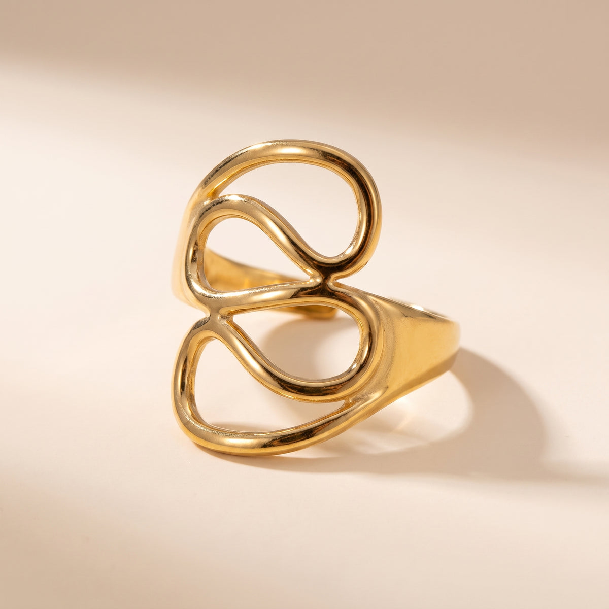 Interlocking Loops Open Ring (18K Gold Plated) | Serenyah