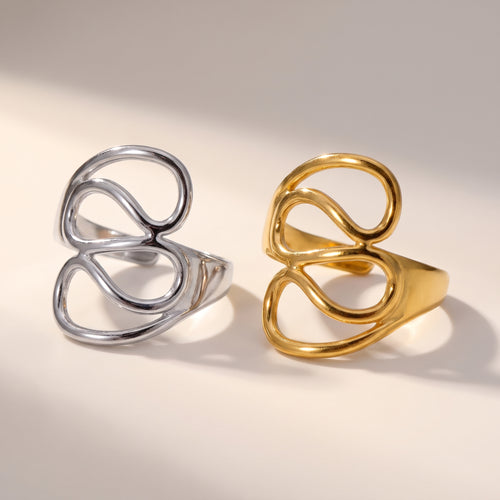 Interlocking Loops Open Ring (18K Gold Plated) | Serenyah