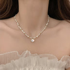 Perla Nuvola - Necklace and Bracelet Set with Natural Pearls and Serenyah Mother of Pearl