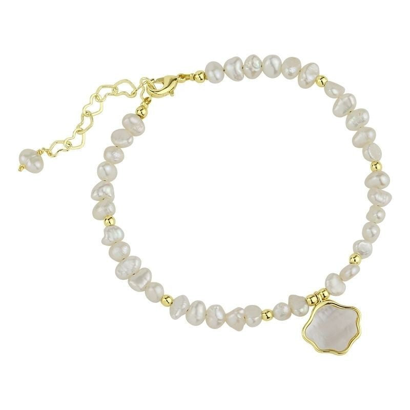 Perla Nuvola - Necklace and Bracelet Set with Natural Pearls and Serenyah Mother of Pearl