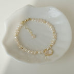 Perla Nuvola - Necklace and Bracelet Set with Natural Pearls and Serenyah Mother of Pearl