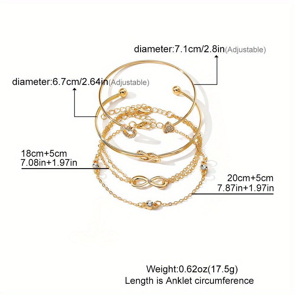 Amoré Infinito Set - Set of Gold Women's Bracelets with Heart and Infinity Serenyah