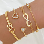 Amoré Infinito Set - Set of Gold Women's Bracelets with Heart and Infinity Serenyah