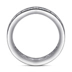 Liora Ring – 925 Silver ring with micro zirconias in a continuous line and flat band