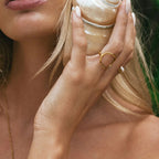 Aluna Ring – Modern ring with openwork organic shape and polished gold finish