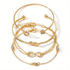 Amoré Infinito Set - Set of Gold Women's Bracelets with Heart and Infinity Serenyah