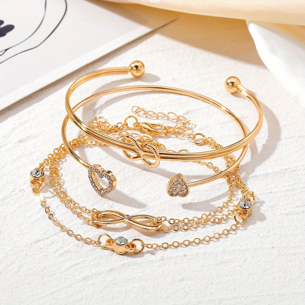 Amoré Infinito Set - Set of Gold Women's Bracelets with Heart and Infinity Serenyah