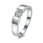 Célene Ring – Modern ring with suspended central stone and white gold finish