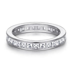 Liora Ring – 925 Silver ring with micro zirconias in a continuous line and flat band