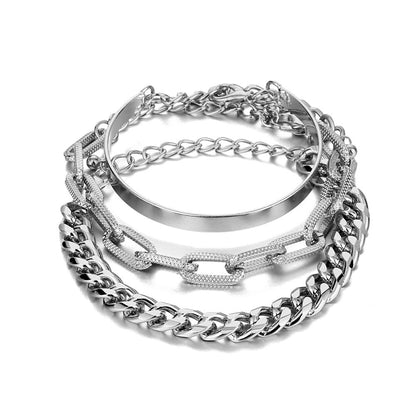 Vera Catena – Juego de Pulseras de Cadena en Capas | Juego de 3 o 4 Piezas de Oro y Plata | Serenyah