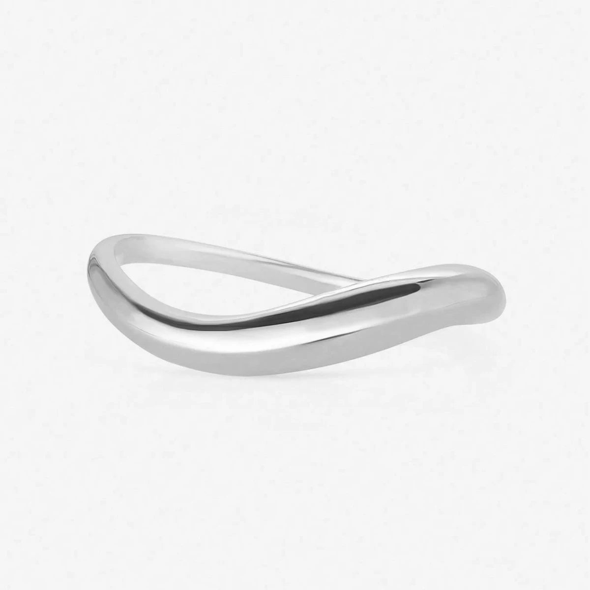 Wave Curve Pavé Zirconia Gold & Silver Ring Serenyah