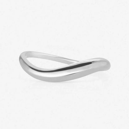 Wave Curve Pavé Zirconia Gold & Silver Ring Serenyah