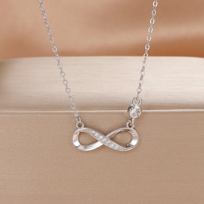 Colar Infinito em Aço Inoxidável com Zircónia