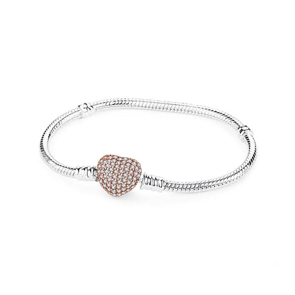 Pulseira Love Heart em Prata 925 com Charms