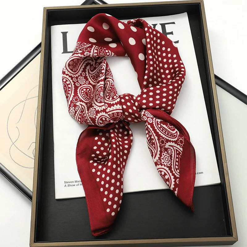 Silk-Touch Square Scarf Plaid Print Serenyah