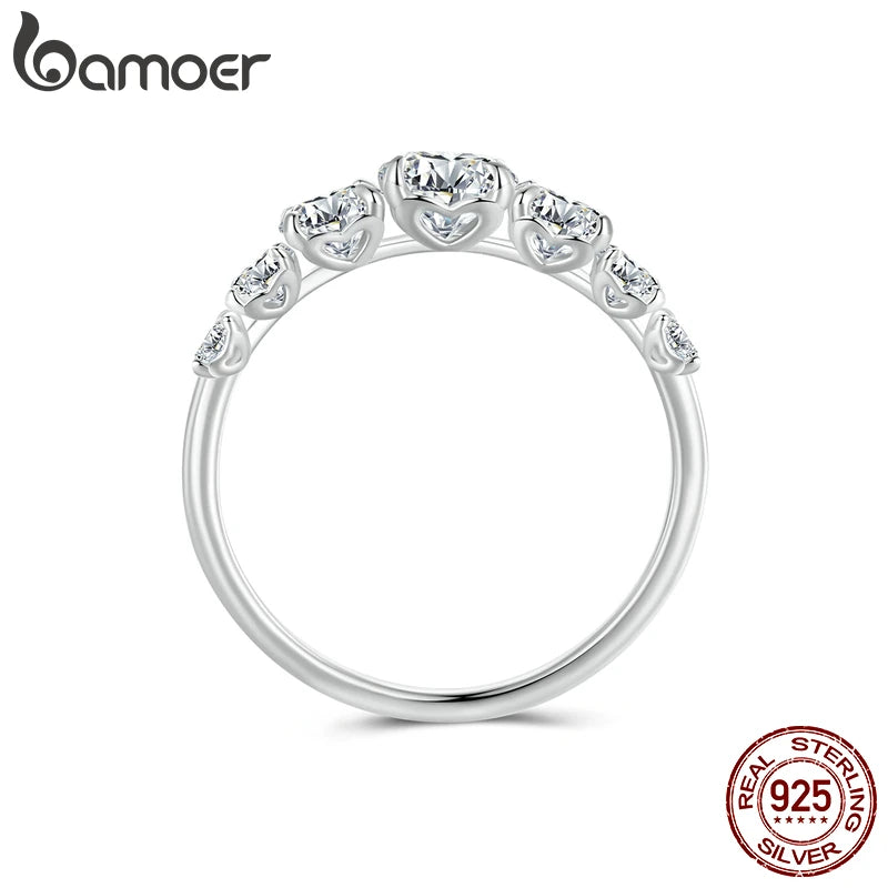 Anel Moissanite Coração Prata 925 - Pedra D VVS1 Corte Excelente
