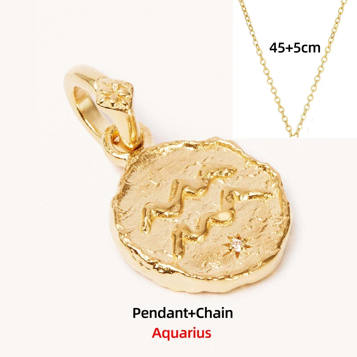 Zodiac Coin Pendant Necklace | All 12 Signs | Gold-Plated Stainless Steel Serenyah