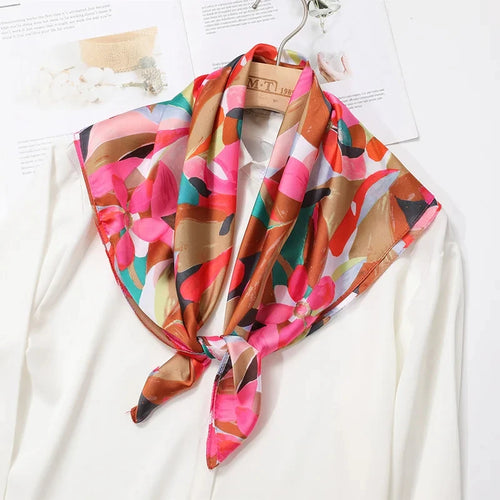 Silk-Touch Square Scarf Plaid Print Serenyah