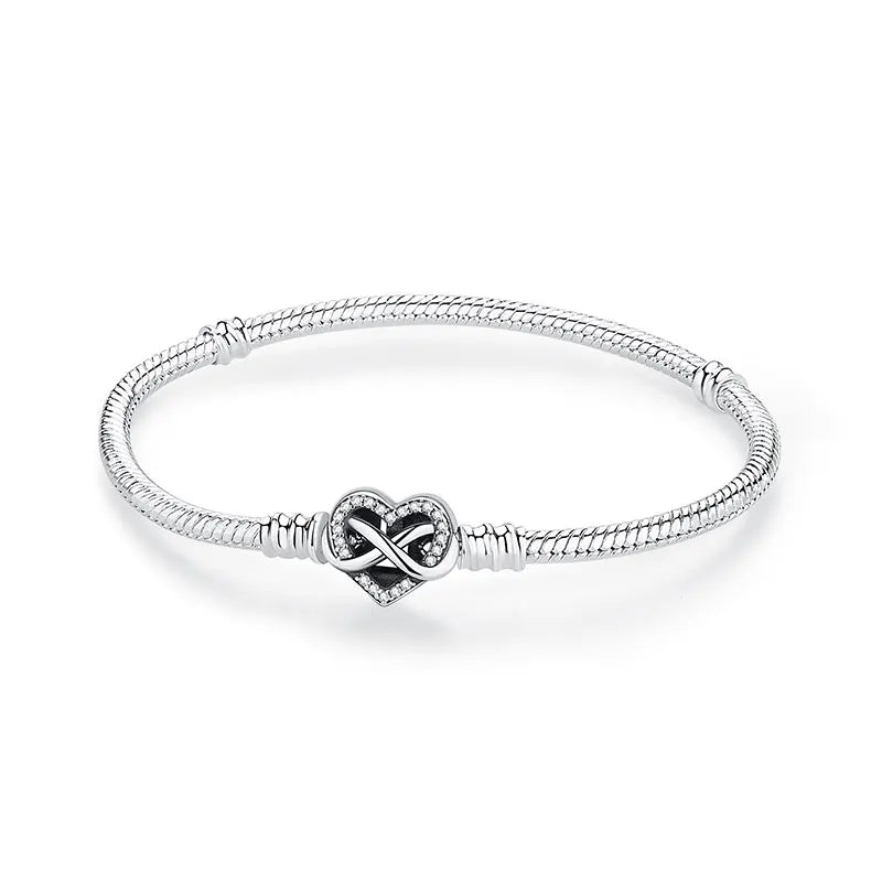 Pulseira Love Heart em Prata 925 com Charms