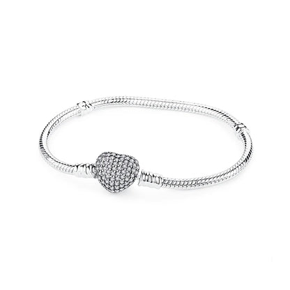 Pulseira Love Heart em Prata 925 com Charms