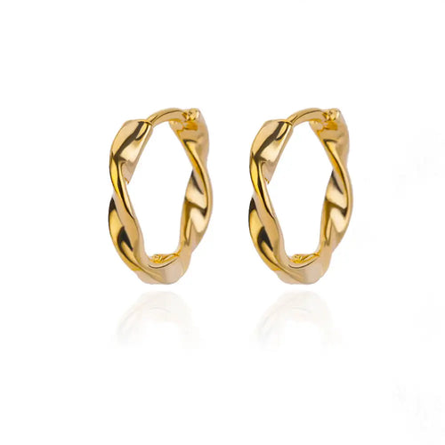 Twisted Hoop Earrings | Gold-Plated Stainless Steel Serenyah