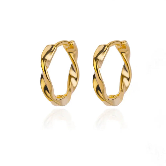 Twisted Hoop Earrings | Gold-Plated Stainless Steel Serenyah