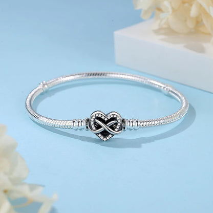 Pulseira Love Heart em Prata 925 com Charms