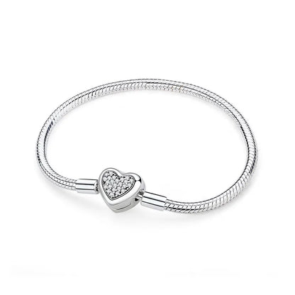 Pulseira Love Heart em Prata 925 com Charms