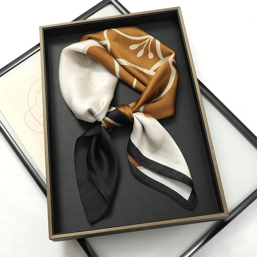 Silk-Touch Square Scarf Plaid Print Serenyah