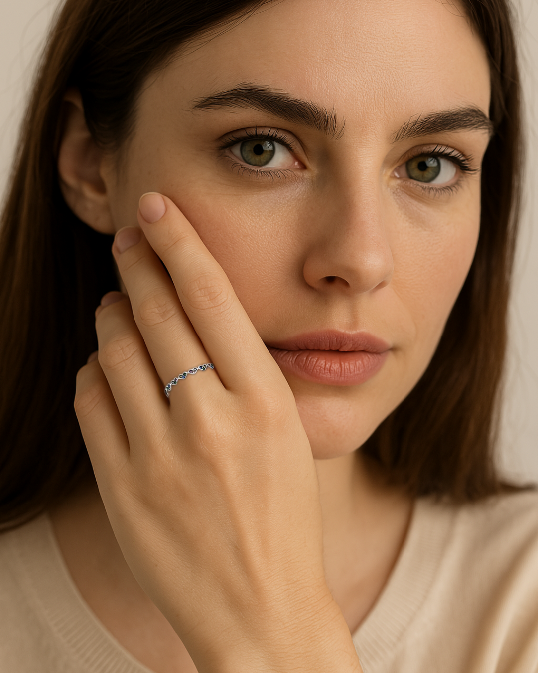 Verona Ring – 925 Silver Ring with Hearts and Stones