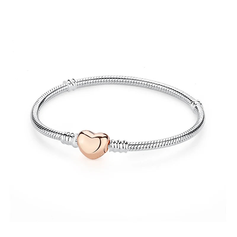 Pulseira Love Heart em Prata 925 com Charms