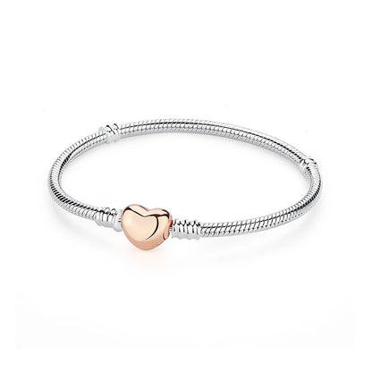 Pulseira Love Heart em Prata 925 com Charms