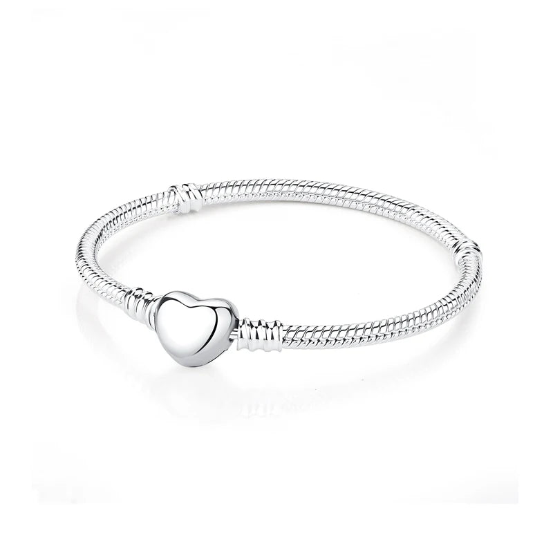Pulseira Love Heart em Prata 925 com Charms