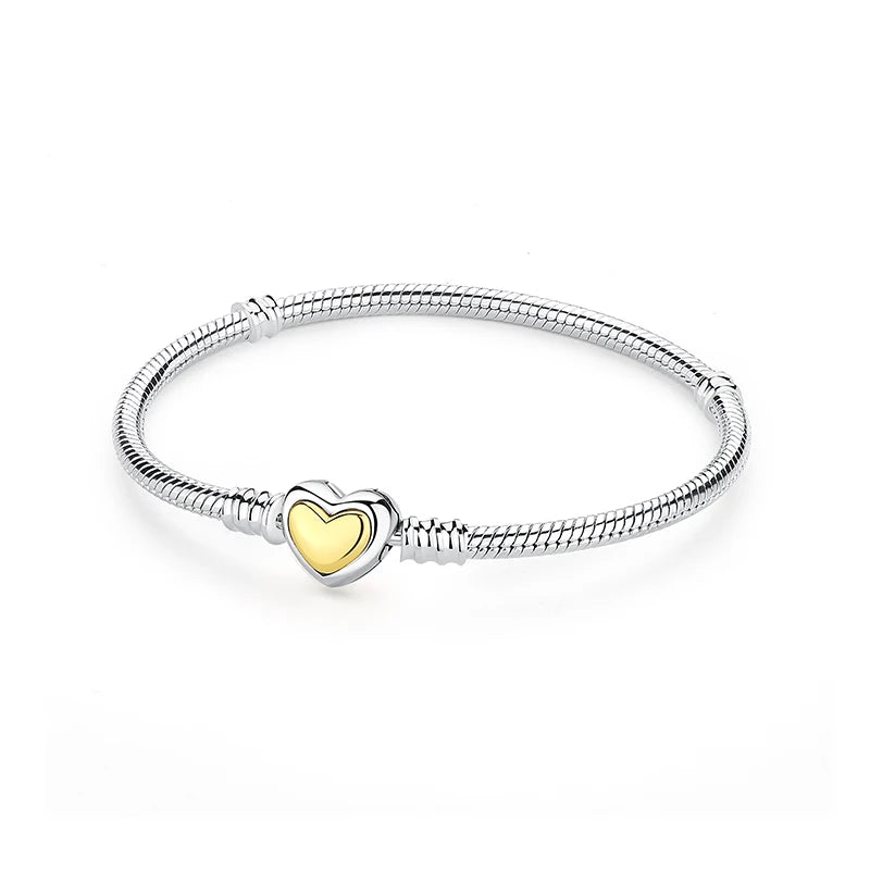 Pulseira Love Heart em Prata 925 com Charms