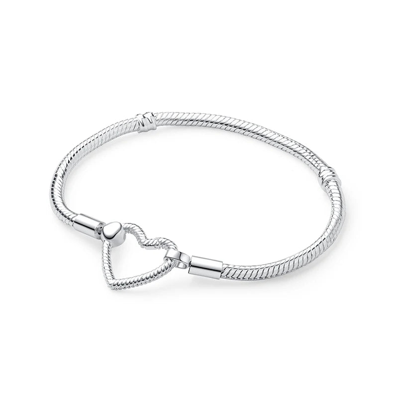 Pulseira Love Heart em Prata 925 com Charms