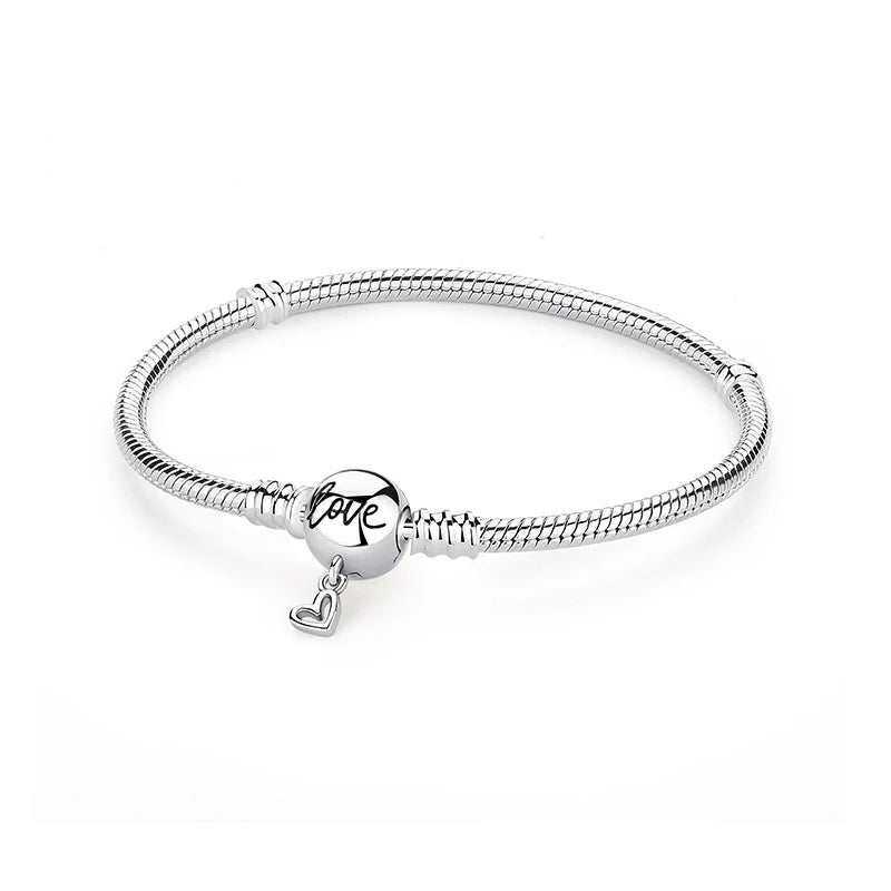 Pulseira Love Heart em Prata 925 com Charms