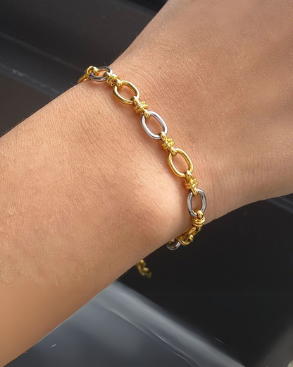 Addison Chain – Two-Tone Gold & Silver Stainless Steel Bracelet & Necklace | Serenyah