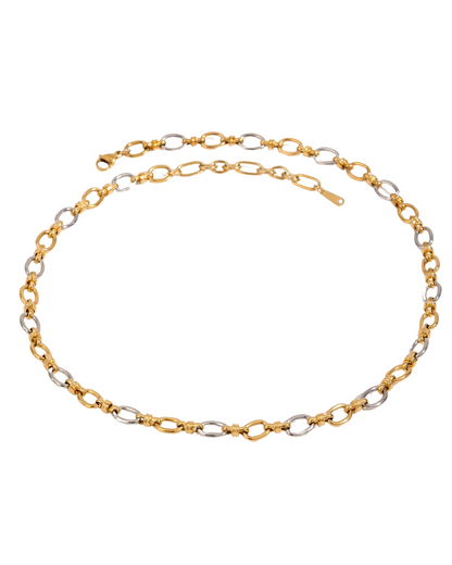 Addison Chain – Two-Tone Gold & Silver Stainless Steel Bracelet & Necklace | Serenyah