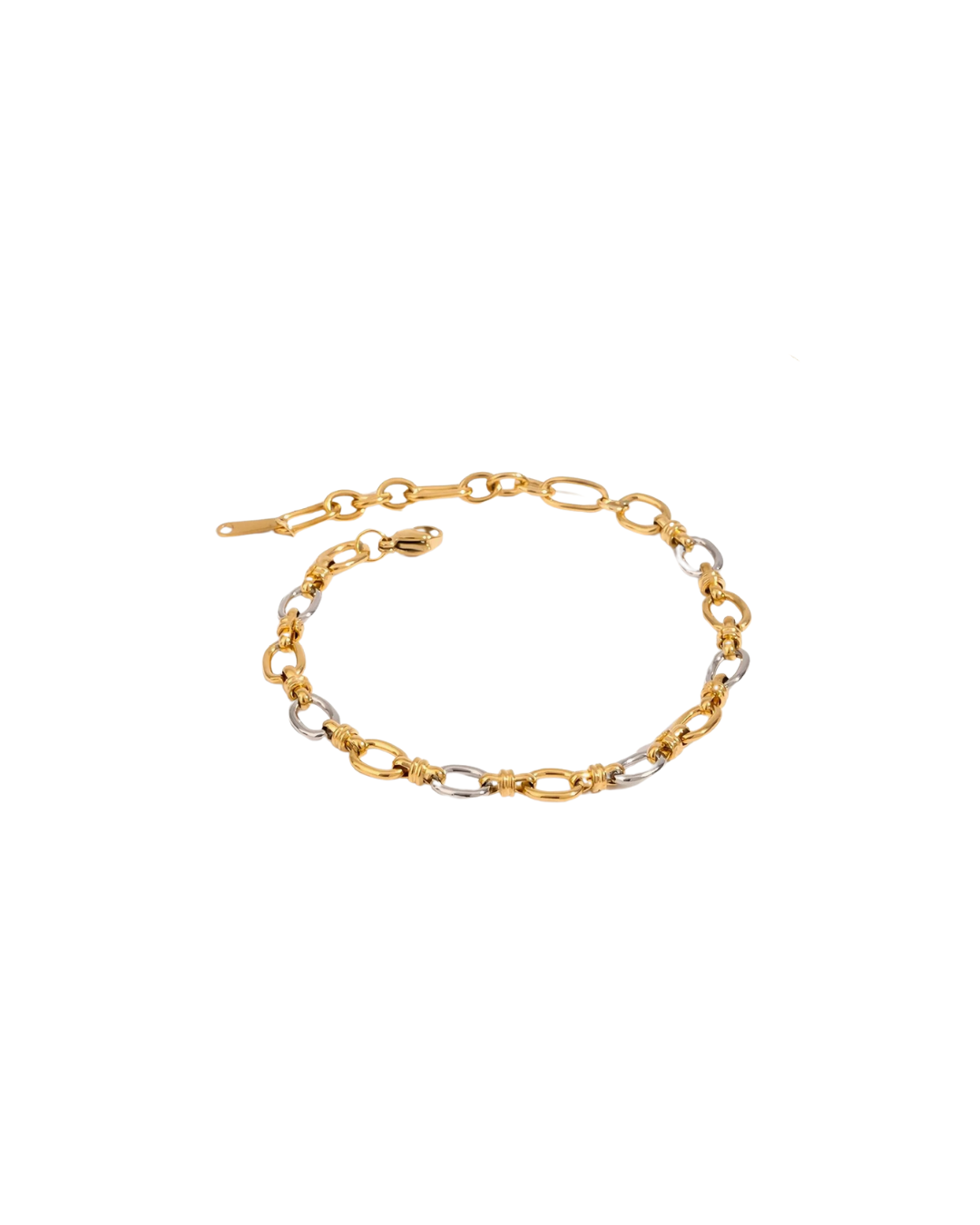 Addison Chain Bracelet and Necklace Two-Tone Stainless Steel Serenyah