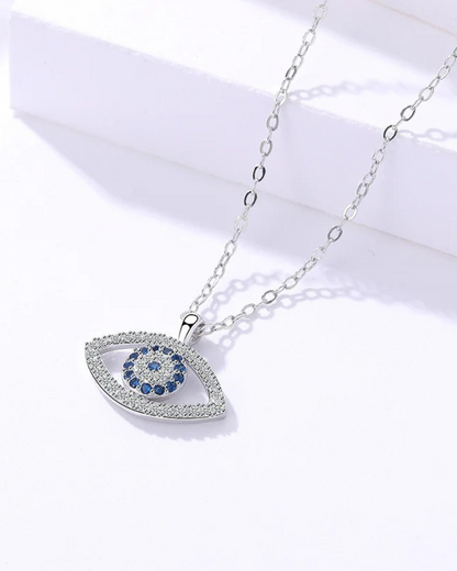 Collar de plata de ley 925 con colgante Ojo turco del Egeo – Serenyah