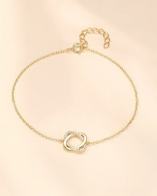 Aurélya Pulseira Feminina de Prata 925 Banhada a Ouro com Zircônias