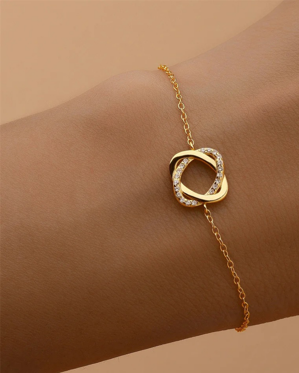 Aurélya Women's Bracelet in 925 Silver Gold Plated with Zirconias