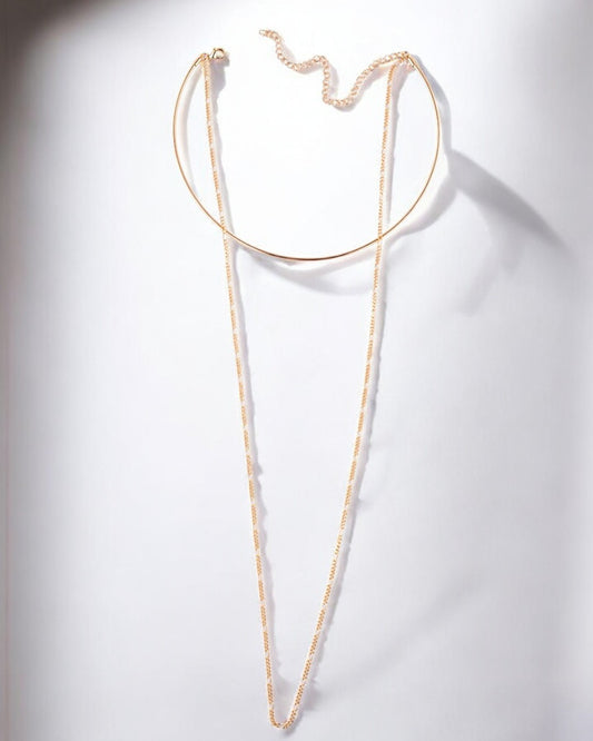 Aureum Curve Collar Dourado Layered Serenyah