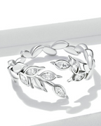 Aurina Ring – 925 Silver ring with wheat ear details and adjustable open band