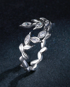 Aurina Ring – 925 Silver ring with wheat ear details and adjustable open band