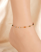 Aurora Anklet Stainless Steel Anklet with Colorful Stones Serenyah